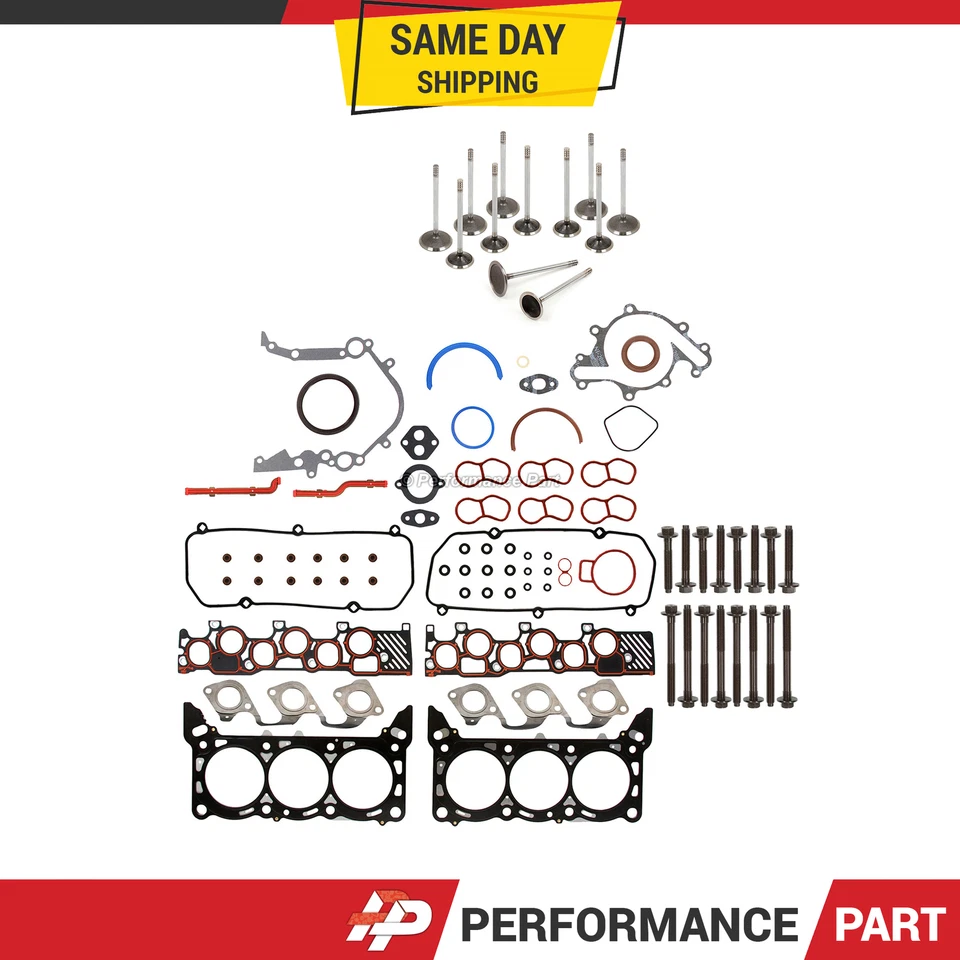 Juego completo de juntas válvulas de escape de admisión aptas para Ford Windstar 97-98 3,8 L con admisión de 3 mm Foto 1 de 4