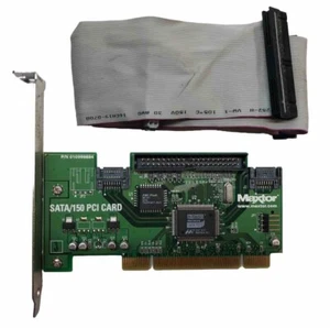 Maxtor SATA/150 PCI Card w/ Ribbon Cable | P/N 010999884 | 1x IDE/PATA | 2x SATA - Photo 1/2