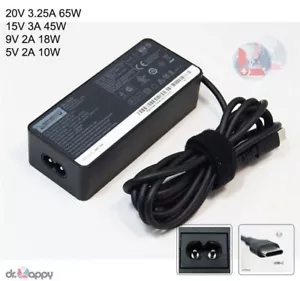 65W USB-C Type C Power Adapter Charger for Lenovo ThinkBook 14s G2 ITL 20VA - Foto 1 di 6