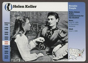 Helen Keller  Grolier Story of America History Card Notable People