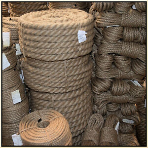 100% Natural Jute Hessian Rope Cord Braided Twisted Boating Sash Garden Decking