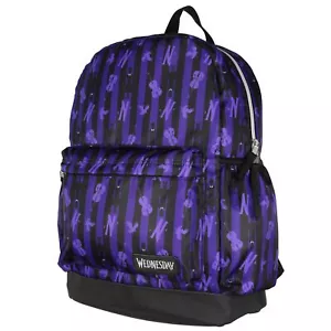 INTIMO Wednesday TV Show Series Tossed Symbol Character Backpack Dual Compart... - Picture 1 of 5