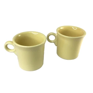 Fiesta HLC 2 Pale Yellow Coffee Mug O Ring Handle Lead Free Set of 2 Two - Picture 1 of 17