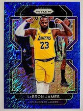 2021-22 PANINI PRIZM BLUE SHIMMER FOTL 16/30 LEBRON JAMES LAKERS SSP #91