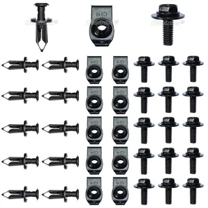 35pcs Engine Under Cover Splash Shield Guard Body Bolt Nut Clip Fit for Nissan - Foto 1 di 12