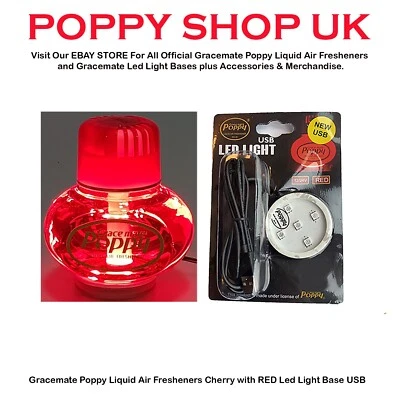 Gracemate Poppy Cherry Lufterfrischer - ROTE LED USB - KOSTENLOSE LIEFERUNG AM NÄCHSTEN TAG - Bild 1 von 4