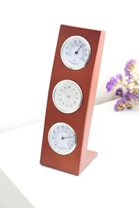 Classical Wooden Desk Table Clock Temperature Humidity Display Home Gift Idea - Picture 1 of 19