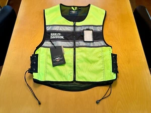 Harley-Davidson Men's Hi-Vis Vest - Hi-Vis Yellow Large - Picture 1 of 9