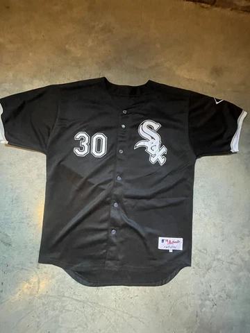 Chicago White Sox Nick Swisher #30 Authentic Black Stitched Jersey Majestic 54 Cover