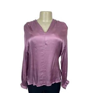 Good Hart Women's Pink Long Sleeve V Collar Shirt Sz S - Picture 1 of 8