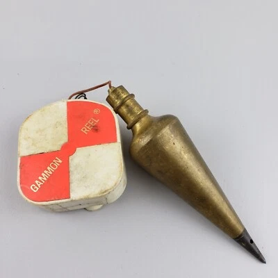 General Hardware No. 800 Plumb Bob brass with black tip 11 oz good used - Image 1 of 4