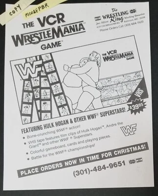 WWF VCR WRESTLEMANIA JUEGO Publicidad Promocional COPIA El Anillo de Lucha HULK ANDRE Foto 1 de 2