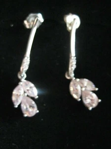 Ohrringe, Silber 925 gest., QVC Diamonique rosa-weiß - Bild 1 von 3