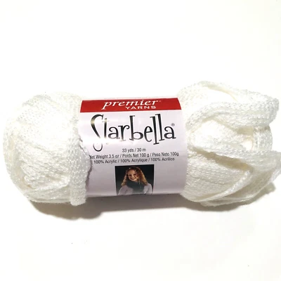 Premier Yarns Starbella Col 15 31 White Dye Lot 6082 Ruffle 6 PLY Acrylic 33 YD - Image 1 of 4