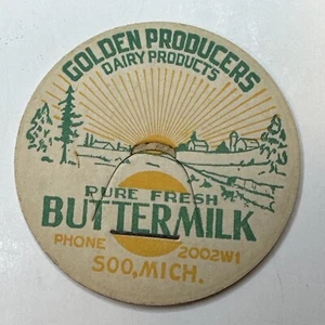 Cappello Bottiglia Latte Golden Producers Dairy SAULT STE MARIE SOO MICHIGAN MICH MI - Foto 1 di 3