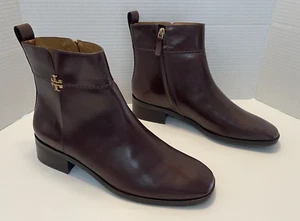 NWOT TORY BURCH EVERLY LEATHER ANKLE BOOTIES BOOT BOOTS BROWN SIZE 10.5 - Picture 1 of 9