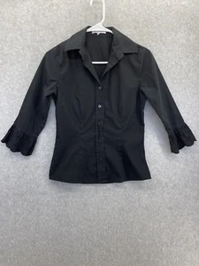 Nara Camici Women's Button Up Blouse 3/4 Sleeve Solid Black Size 0 (IT) XS - Picture 1 of 11