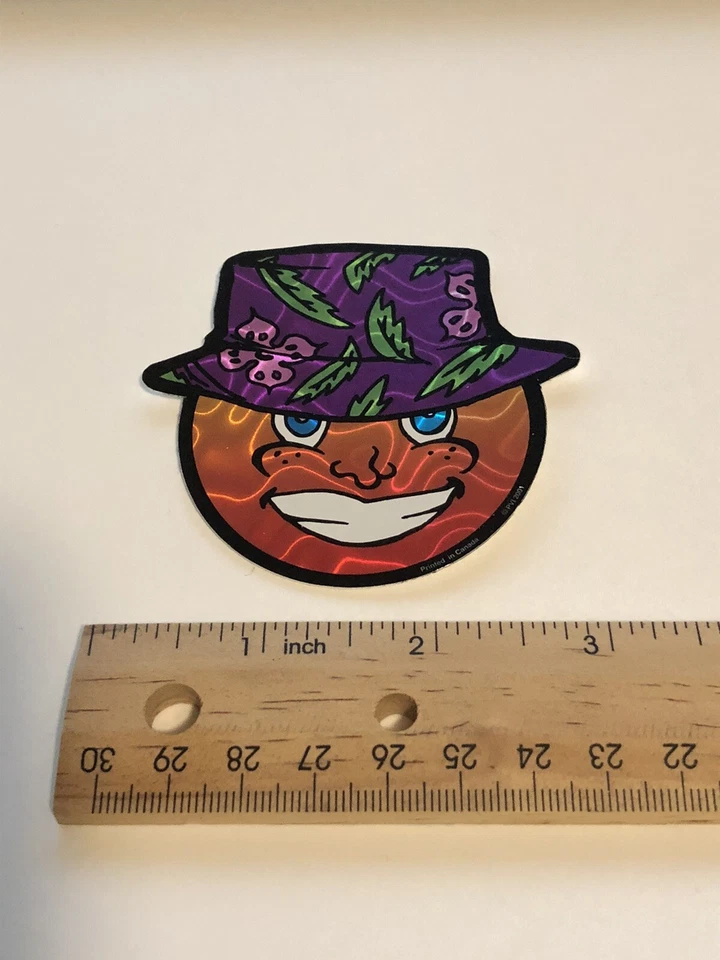 Vintage 2000s Vending Machine Sticker Decal Konica Smiley Face Emoji - Image 1 of 1