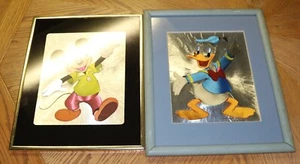 Vintage Donald Duck/Mickey Mouse Dufex Foil Framed Print Walt Disney Productions - Picture 1 of 5