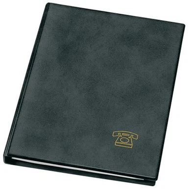 Veloflex A5 Telefonringbuch A-Z Register Telefonbuch schwarz Ledernarbung 515818