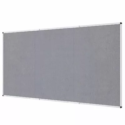 VIZ-PRO Large Fabric Bulletin Board/Foldable Notice Board Felt Gray, 96 X 48 In - Image 1 of 4