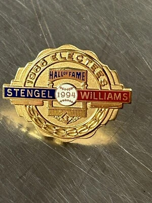 Prendedor Electee Lapel 1966 raro salón de la fama de béisbol Ted Williams, Casey Stengel Foto 1 de 4