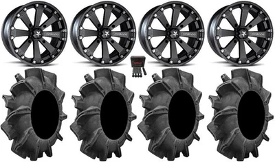 MSA Black Kore 14" ATV Wheels 34" Assassinator Tires Arctic Cat TBX TRV MudPro - Image 1 of 4