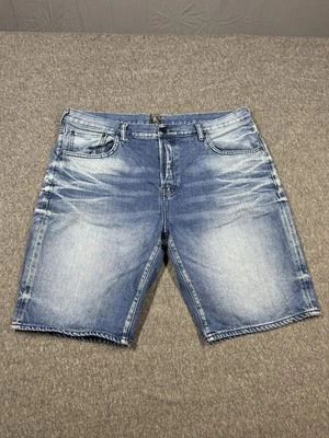 Pantalones Cortos PRPS Para Hombre 38 Azul Denim Panal Desteñido Botón Mosca Foto 1 de 4
