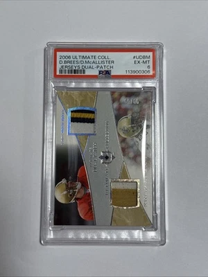 2006 Ultimate Collection Drew Brees/ Deuce McAllister Dual Patch /50 PSA 6 - Image 1 of 2