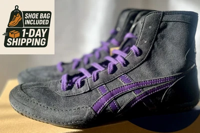 Opt Laces Purple: Zapatos de Lucha Asics EX-EO 1083A001 Negro x Púrpura x Negro Foto 1 de 4