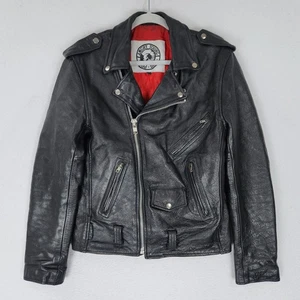 Chaqueta Angry Young And Poor Para Hombre 38 Cuero Negro Moto AYP Bela Motociclista Punk - Imagen 1 de 17