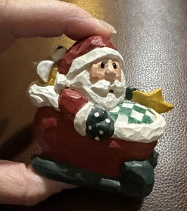 De colección Eddie Walker Navidad Papá Noel en trineo de madera - Imagen 1 de 4