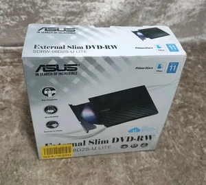 ASUS SDRW-08D2S-U Lite External Slim USB DVD Writer Black Mac Windows 11 - Afbeelding 1 van 4