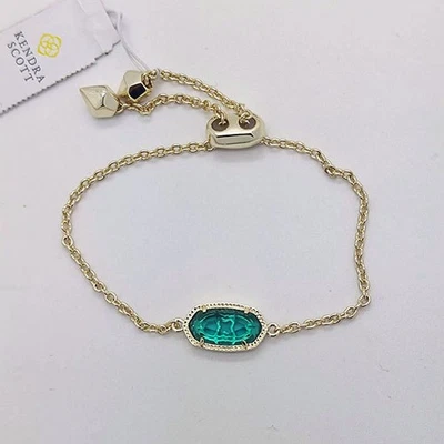 Nuevo Brazalete Kendra Scott Elaina Cadena Oro Ajustable en Azul Londres Foto 1 de 4