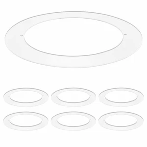Luxrite 6-Pack White Goof Trim Ring for 4 Inch Recessed and Fixtures Lights - Picture 1 of 6
