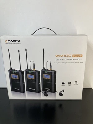 Comica WM100 Plus A Black 48-Channel Professional UHF Wireless Microphone System - Image 1 of 4