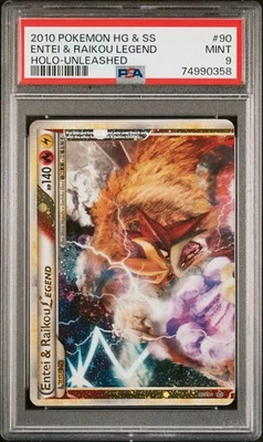 Pokemon Entei & Raikou Legend Top Unleashed Holo Rare #90 PSA 9 Mint - Image 1 of 2