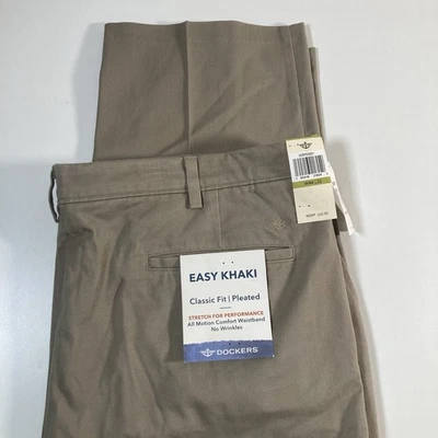 NEW DOCKERS Chino Pants 44x32 Beige Easy Khaki Performance Stretch NWT - Image 1 of 4