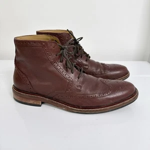Cole Haan Boots Mens Size 9.5 William Wingtip Oxford Chukka Brown Leather Casual - Picture 1 of 10