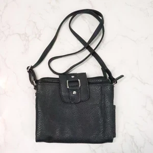 Rosetti Women's Black Pebbled Vegan Leather Slim Compact Travel Crossbody Purse - Picture 1 of 8