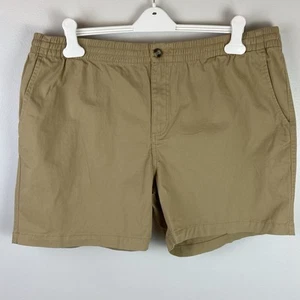 New Crown And Ivy Mens Elastic Waist Draw String Button Shorts Dark Khaki Sz XL - Picture 1 of 7