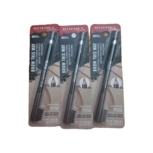 (3) RIMMEL BROW THIS WAY PROFESSIONAL EYEBROW PENCIL 002 HAZEL NOISETTE - Picture 1 of 1