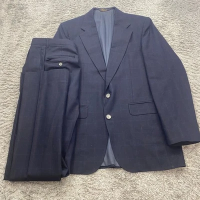 Костюм Robert Stock мужской 46R блейзер куртка 34x32 брюки шерстяная полоса комплект из 2 предметов винтажный - Изображение 1 из 4