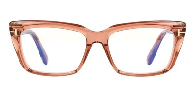 Marco de gafas de gato de plástico rosa Tom Ford TF5894-B 072 56-16-140 Foto 1 de 3