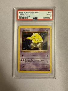 1999 Pokemon - 1st Edition Shadowless Drowzee Base Set 49/102 - PSA 9 MINT! WOTC - Picture 1 of 4