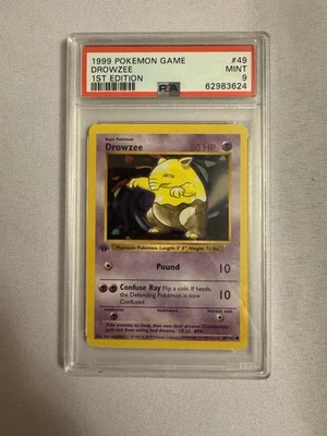 1999 Pokemon - 1st Edition Shadowless Drowzee Base Set 49/102 - PSA 9 MINT! WOTC - Image 1 of 4