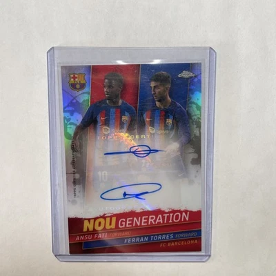 2022 Topps Chrome FC Barcelona Team Set Dual Auto Ansu Fati & Ferran Torres /150 - Image 1 of 2