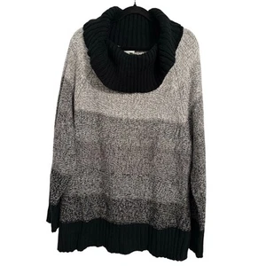 Fashion Bug New Women's Plus 22/24W Colorblock Stripe Cowl Neck Tunic Sweater - Picture 1 of 9