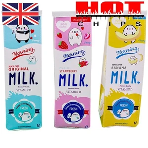 Cartoon Milk Bottle Girls Pencil Case Kawaii Stationery Box Kawaii Gifts (Pink) - Picture 1 of 1