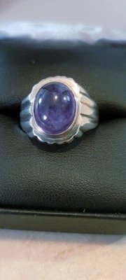 Anillo de plata de ley 925 amatista natural de 2,75 quilates, talla 6 vintage  Foto 1 de 4